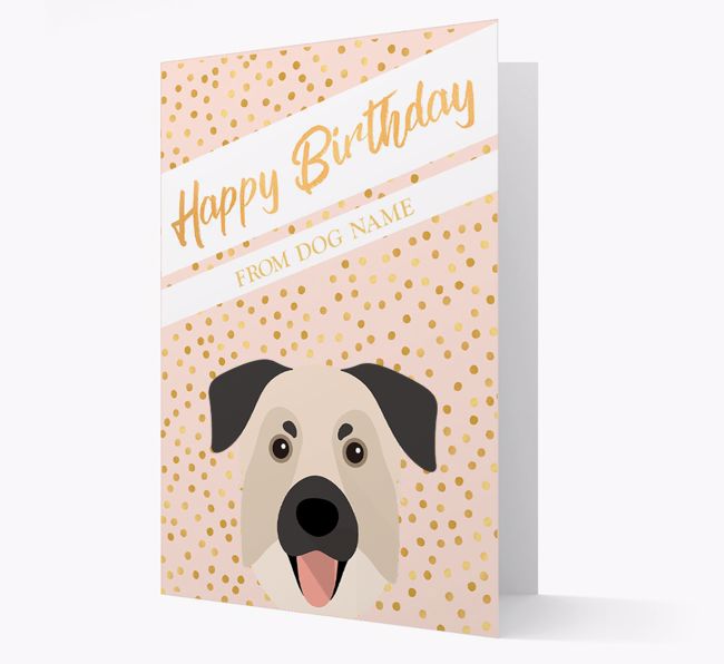 Personalized 'Happy Birthday' Gold Detail {breedFullName} Card